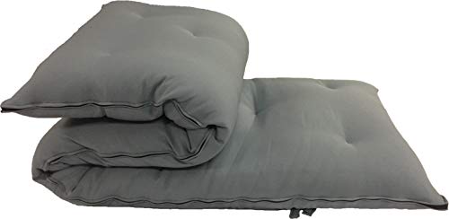 Twin Size Traditional Japanese Floor Futon Mattress, 3-Inch Thick Gray Mat