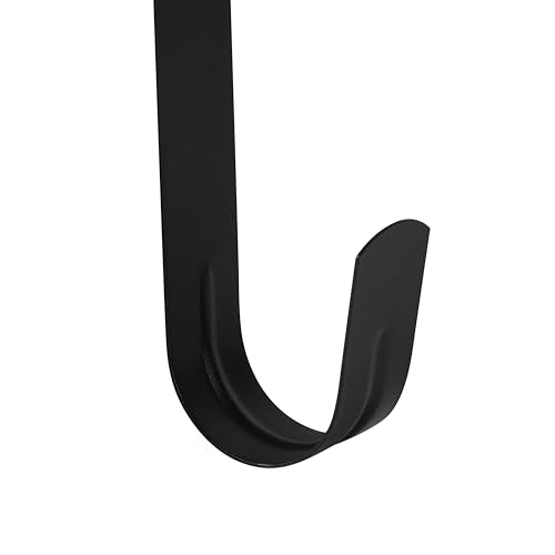 Slim Over The Door Wreath Hanger - 12" Black, Reusable & Damage-Free