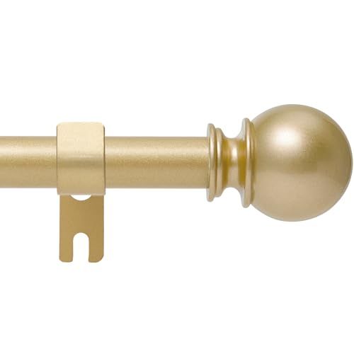 Gold Adjustable Curtain Rod 28-48 Inch - 5/8" Heavy Duty Metal Drapery Rod