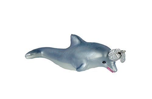Playful Dolphin Glass Ornament - Old World Christmas (Variation: Playful Dolphin)
