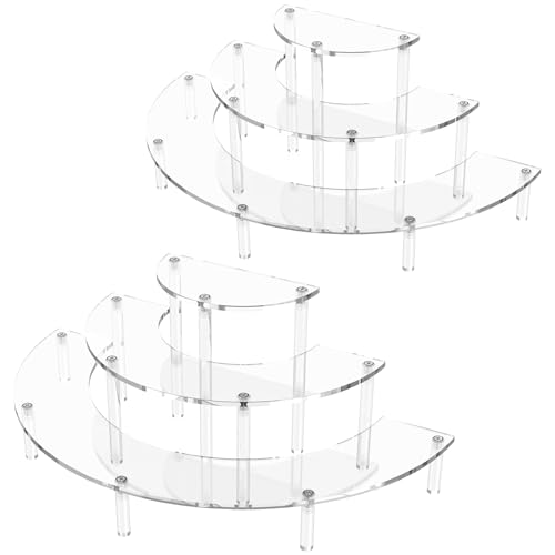 3-Tier Acrylic Display Risers - Half Moon Cupcake and Perfume Organizer
