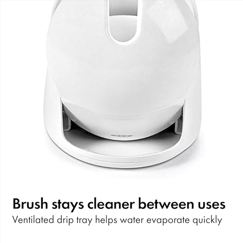 Compact Toilet Brush & Holder Set with Auto-Open Canister Door & Drip Tray