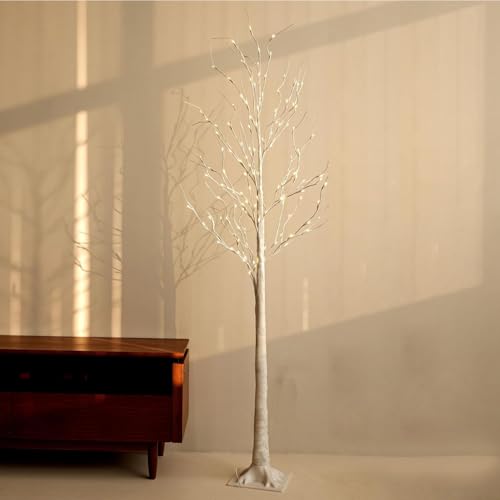NOWSTO Birch Tree Lights Set of 3 - 4ft/6ft/8ft Outdoor LED with Timer, 440 Warm White