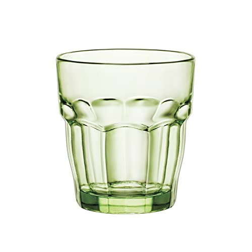 Tempered Glass Tumbler Set 9 oz, Set of 6 Green Drinking Glasses