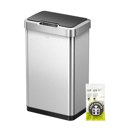 EKO Mirage-T 50L Touchless Motion Sensor Trash Can - Stainless Steel