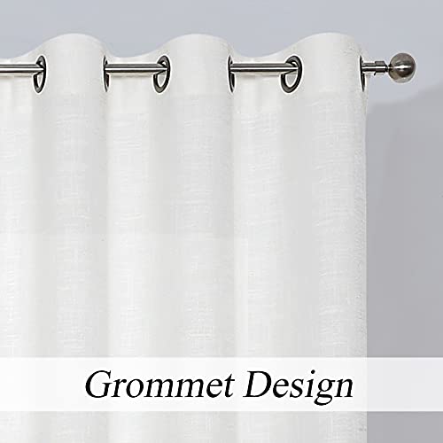 WEST LAKE Pink Ombre Linen Curtains for Bedroom 63 Inches Cream White and Pink Gradient Drape for Lover Valentines Living Room Kids Room Window Treatments Semi Voile Dust Rose Grommet Top 50"Wx63"Lx2