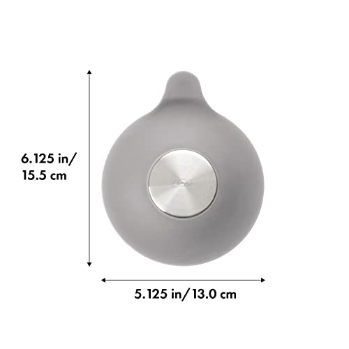 Silicone Bathtub Drain Stopper with Suction Cup and Stainless Steel Accent