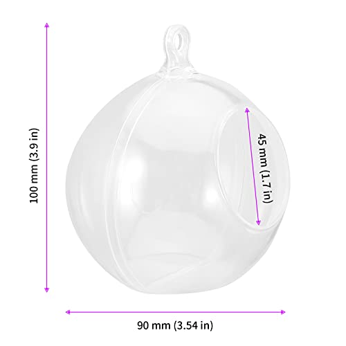 80 Pack 90mm Acrylic Hanging Globe Ornaments - Fillable Clear Christmas & Wedding Decor
