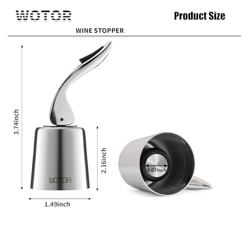 Stainless Steel Wine Bottle Stoppers - Reusable Leakproof Wine Saver (2 Pack)