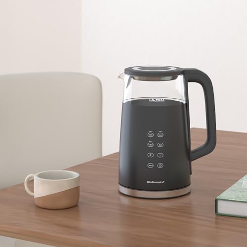 Elite Gourmet 1.8 Quarts Dual-Wall Cool-Touch Electric Tea Kettle with Touchscreen