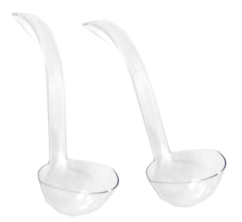 Clear Plastic Punch Bowl Ladle, 5 oz, 12-Inch Length - Set of 2