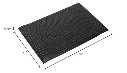Anti-Fatigue Floor Mat, 36 x 60 Inch Vinyl Foam Standing Mat, Black