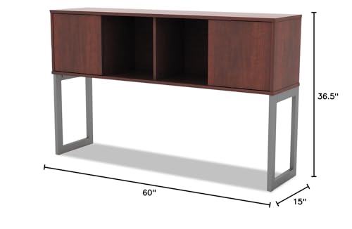 Alera Open Office Desk Hutch 60W x 15D x 36.5H Medium Cherry