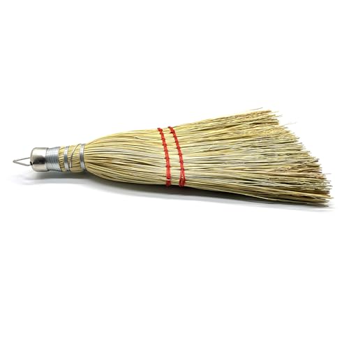 Handmade Natural Corn Straw Whisk Broom - 12 Inch Mini Hand Broom