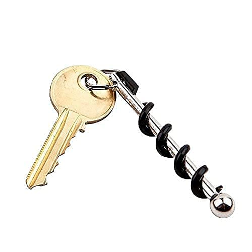 Set of 2 TSA-Approved Travel Waiters Corkscrew Wine Openers - Portable Red Wine Bottle Openers with Keychain, Stainless Steel, Compact & Lightweight