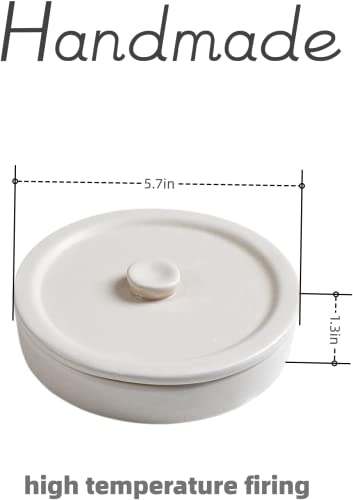 Cosnou 2-Piece Handmade Ceramic Margarita Salt Rimmer Set with Lid - Bar Drink Accessories