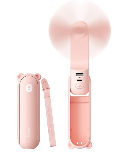 JISULIFE 3-in-1 Portable Handheld Fan, Power Bank & Flashlight