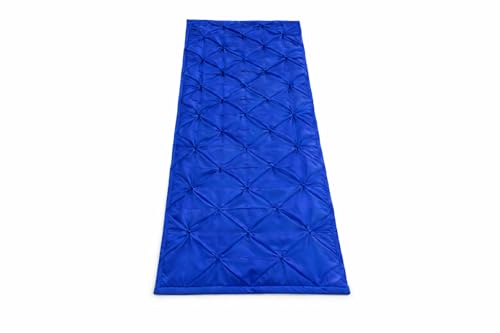 King Pinch Pleat Pure Cotton Bed Runner - Decorative Bed Scarf (Royal Blue)