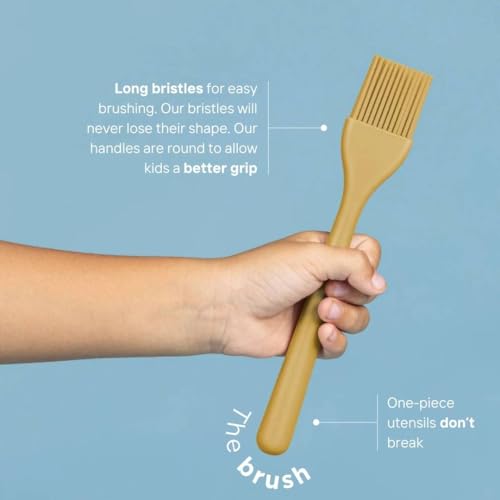 Kids Cooking and Baking Set with Food-Safe Silicone Utensils