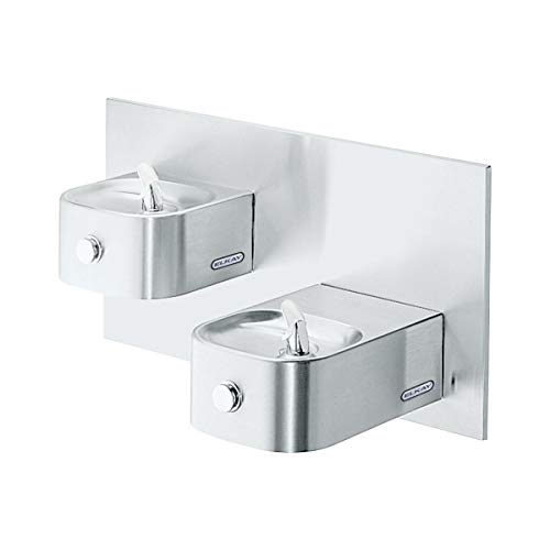 2-Station Wall Mount Drinking Fountain, ADA Compliant Stainless Steel