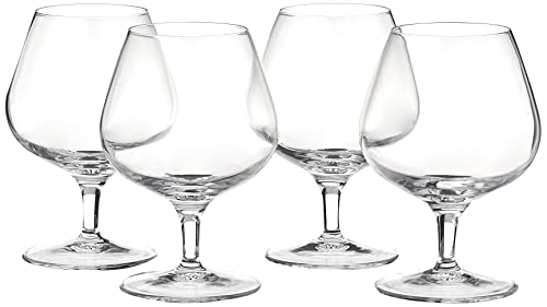 Luigi Bormioli Michelangelo 13.25 oz Napoleon Brandy Glasses Set of 4 - Lead-Free Crystal