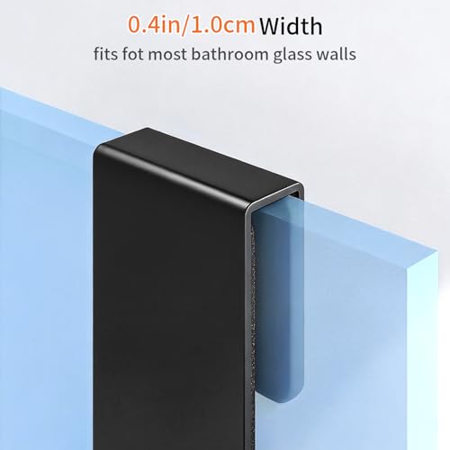 7.5-Inch Stainless Steel Shower Door Towel Hooks for 3/8-Inch Glass, 2 Pack