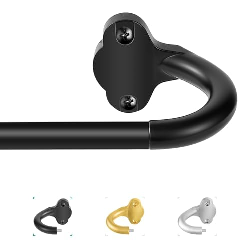 Matte Black Wrap Around Curtain Rod - 28 to 48 Inch Adjustable Blackout Rod