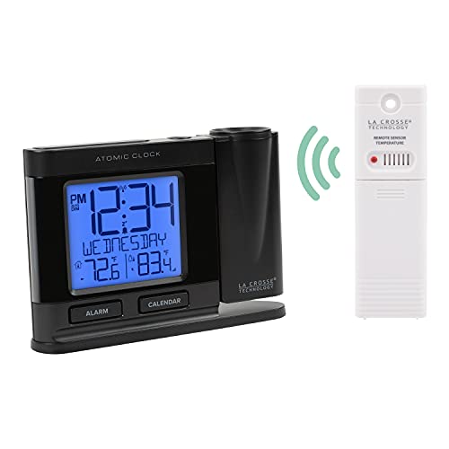Atomic Projection Alarm Clock with Indoor and Outdoor Temperature