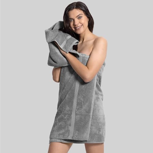Chakir Turkish Linens 4-Piece 100% Cotton Bath Towels - Gray
