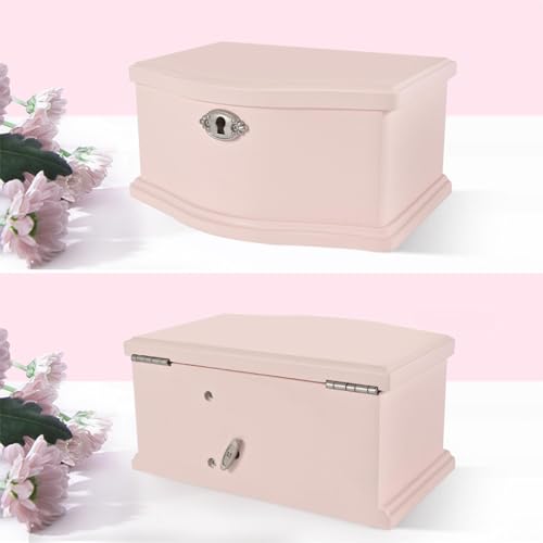 Pink Ballerina Musical Jewelry Box with Mirror and Lock
