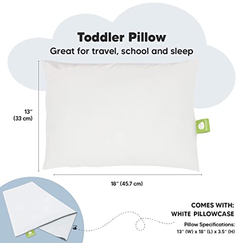 KeaBabies Toddler Pillow with Pillowcase 13x18 Soft Organic Cotton