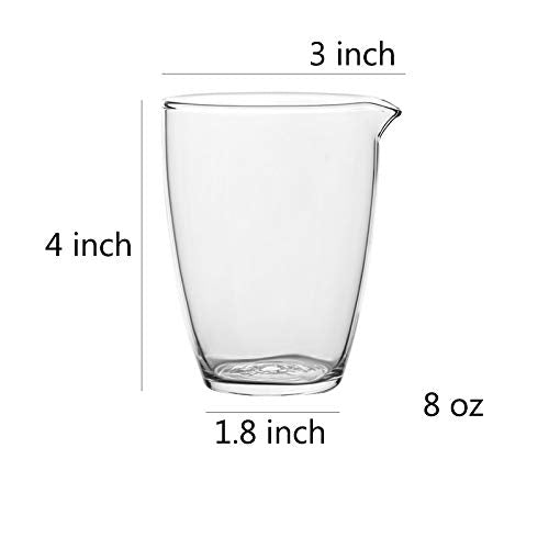 Sizikato 8 Oz Borosilicate Glass Tea Sharing Cup - Clear Kungfu Tea Pitcher