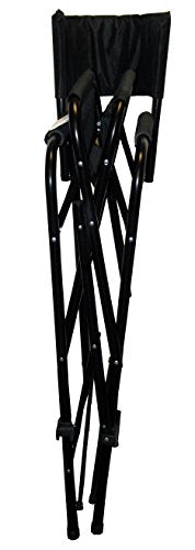 Tall Folding Director's Chairs, Heavy Duty Aluminum, Black, 2-Pack