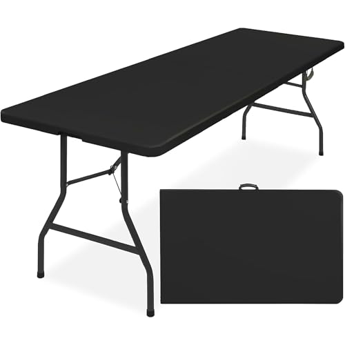 8ft Portable Plastic Folding Table - Heavy-Duty Indoor & Outdoor Utility Table