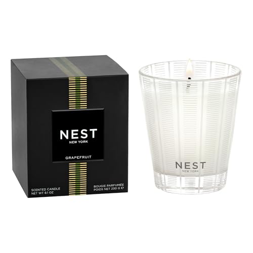 Grapefruit Scented Glass Jar Candle - 8.1 oz Long Lasting 60-Hour Burn