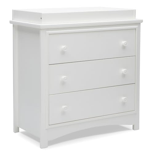 3-Drawer Nursery Dresser with Removable Changing Top, Bianca White