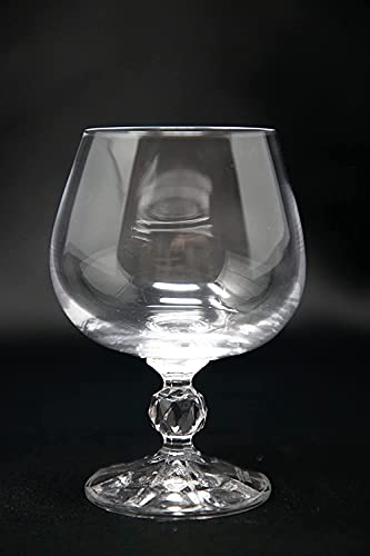 Bohemia Crystal Glass Set of 6 8oz Snifter Glasses - Vintage Cognac & Whiskey Goblets