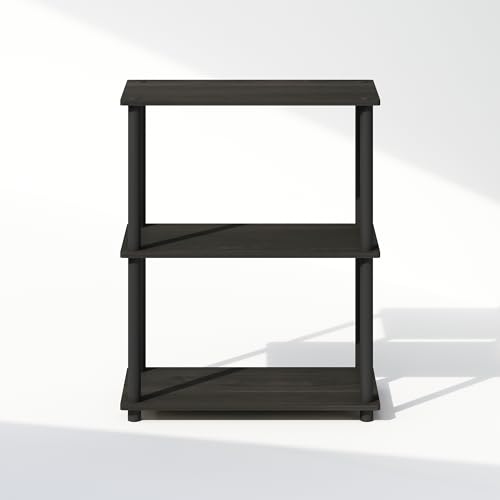 3-Tier Open Bookshelf, Compact Wood Display Rack for Home Office and Bedroom