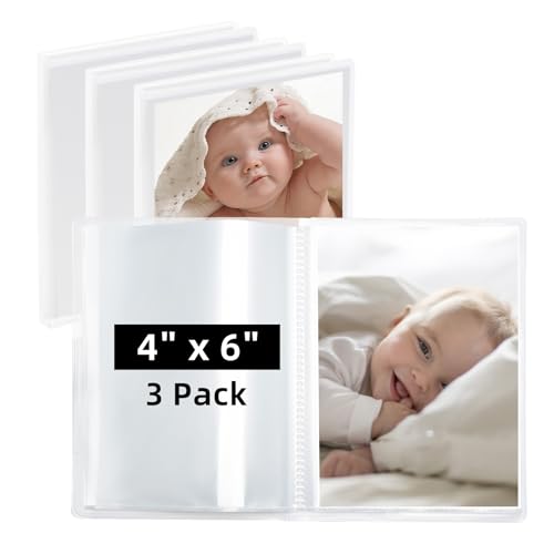4x6 Photo Album Set - 3 Pack, Holds 156 Photos, Customizable Cover