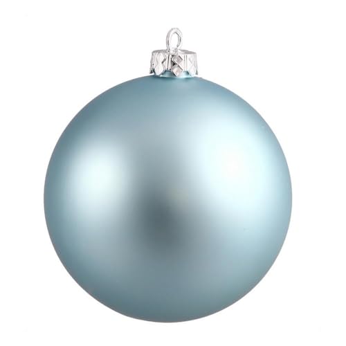 Vickerman Baby Blue Matte Christmas Ornaments - 12 Pack, Shatterproof & UV Resistant
