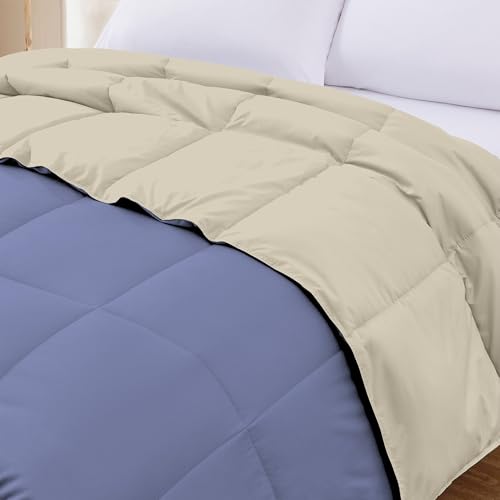Reversible Down Alternative Comforter Twin - Blue/Cream