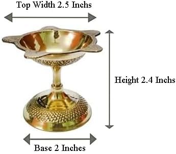 Pure Brass Diya Lamp for Hindu Puja - 2.5 Inch Height