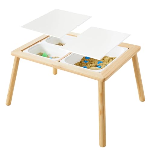 Toddler Sensory Table with 3 Storage Bins - Indoor Sand and Water Activity Desk