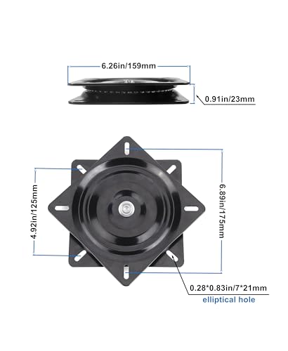 Heavy Duty 6-Inch Bar Stool Swivel Replacement Plate with Ball Bearings