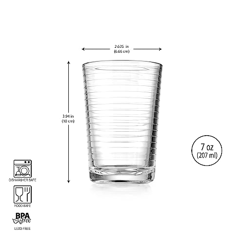 7 oz Juice Glasses – Set of 4 Durable Glass Tumblers for Everyday Use