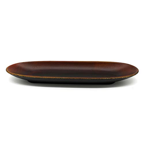 Rustic Oval Wooden Decorative Plate 16-Inch Antique Finish Candle Tray