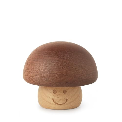 Vintage Wooden Mushroom Music Box - Edelweiss Wind-Up Musical Gift