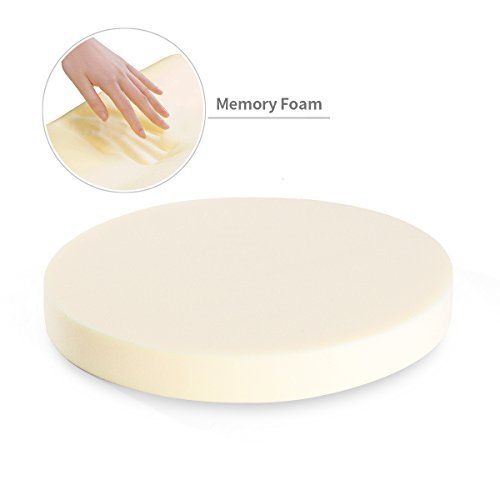 Memory Foam Bar Stool Cushions with Non-Slip Backing - 14" Black