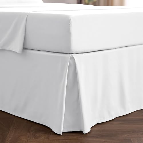 Queen Bed Skirt 15-Inch Pleated Drop - Brushed Microfiber Dust Ruffle