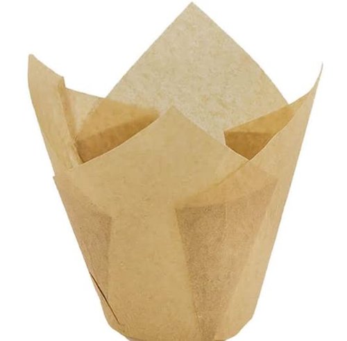 200 Pcs Natural Tulip Cupcake Liners [FOOD SAFE MADE IN USA] Durable Large Cupcake Liners for Baking- Elegant, Stylish Muffin Cups Paper Liners- Greaseproof Tulip Baking Cups- Large Size 2 3/4-4 inch